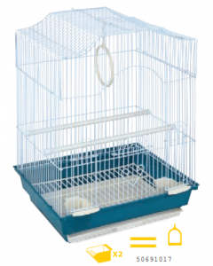 Клетка для птиц (34,5х28х50см), цвет синий